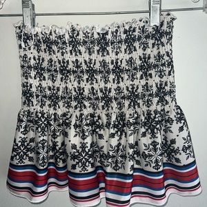 Strapless crop top blouse